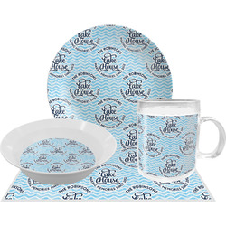 Lake House #2 Dinner Set - Single 4 Pc Setting w/ Name All Over