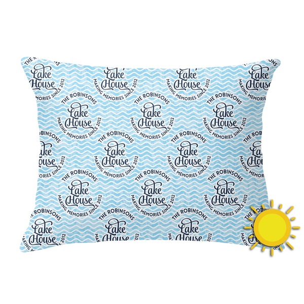 Custom Lake House #2 Outdoor Throw Pillow (Rectangular) (Personalized)