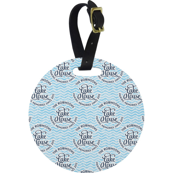 Custom Lake House #2 Plastic Luggage Tag - Round (Personalized)