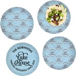 Lake House #2 Set of 4 Glass Lunch / Dinner Plate 10" (Personalized)