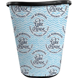 Lake House #2 Waste Basket - Single Sided (Black) (Personalized)