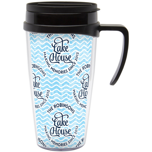 Custom Lake House #2 Acrylic Travel Mug with Handle (Personalized)