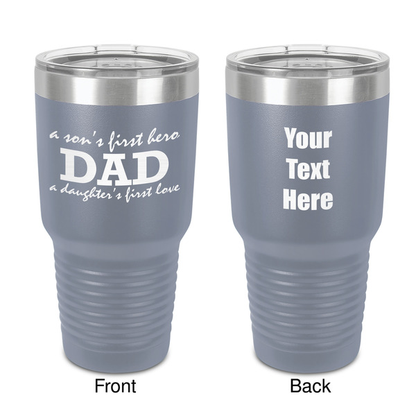 Custom Father's Day Quotes & Sayings 30 oz Stainless Steel Tumbler - Grey - Double-Sided