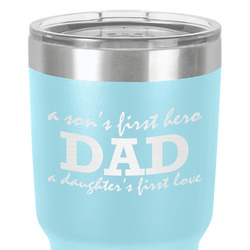 Father's Day Quotes & Sayings 30 oz Stainless Steel Tumbler - Teal - Single-Sided