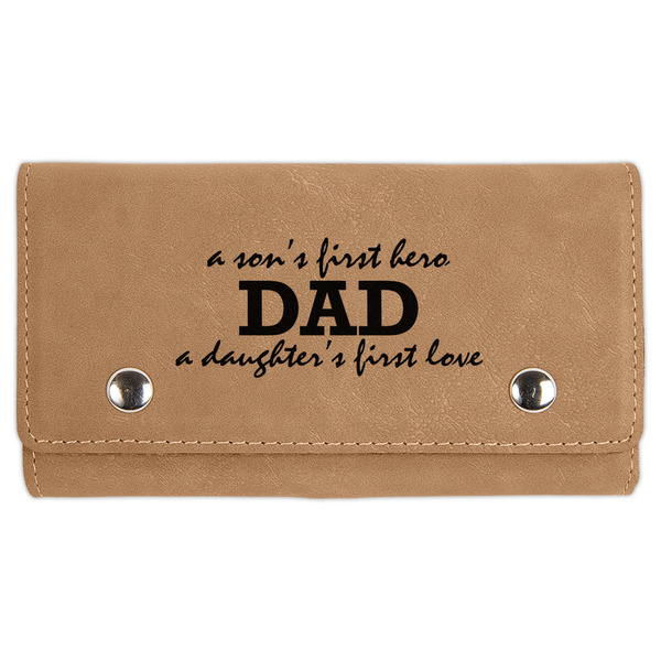 Custom Father's Day Quotes & Sayings Cards & Dice Set - Light Brown