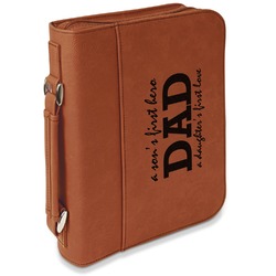 Father's Day Quotes & Sayings Leatherette Book / Bible Cover with Handle & Zipper