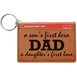 Father's Day Quotes & Sayings Leatherette Keychain ID Holder - Double Sided (Personalized)