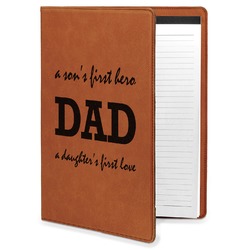 Father's Day Quotes & Sayings Leatherette Portfolio with Notepad - Large - Single Sided (Personalized)