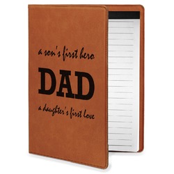 Father's Day Quotes & Sayings Leatherette Portfolio with Notepad - Small - Single Sided (Personalized)