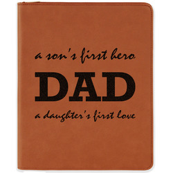 Father's Day Quotes & Sayings Leatherette Zipper Portfolio with Notepad - Single Sided (Personalized)