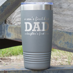 Father's Day Quotes & Sayings 20 oz Stainless Steel Tumbler - Grey - Single Sided