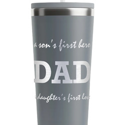 Father's Day Quotes & Sayings RTIC Everyday Tumbler with Straw - 28oz - Grey - Double-Sided