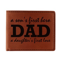 Father's Day Quotes & Sayings Leatherette Bifold Wallet - Double Sided (Personalized)