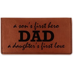 Father's Day Quotes & Sayings Leatherette Checkbook Holder - Single Sided (Personalized)