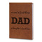 Father's Day Quotes & Sayings Leatherette Journals - Large - Double Sided - Angled View