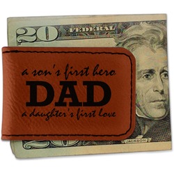 Father's Day Quotes & Sayings Leatherette Magnetic Money Clip - Single Sided (Personalized)