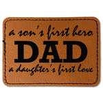 Father's Day Quotes & Sayings Faux Leather Iron On Patch - Rectangle