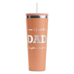 Father's Day Quotes & Sayings RTIC Everyday Tumbler with Straw - 28oz - Peach - Double-Sided