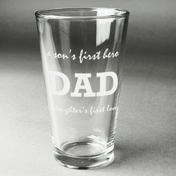 Father's Day Quotes & Sayings Pint Glass - Engraved (Single)