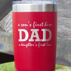 Father's Day Quotes & Sayings 20 oz Stainless Steel Tumbler - Red - Single Sided