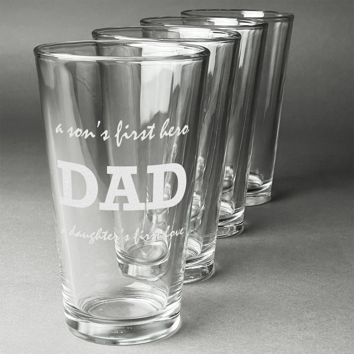 Father's Day Quotes & Sayings Beer Glasses (Set of 4) (Personalized) YouCustomizeIt
