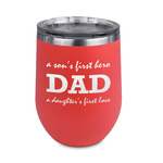 Father's Day Quotes & Sayings Stemless Stainless Steel Wine Tumbler - Coral - Double Sided