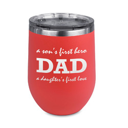 Father's Day Quotes & Sayings Stemless Stainless Steel Wine Tumbler - Coral - Single Sided