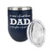 Father's Day Quotes & Sayings Stainless Wine Tumblers - Navy - Double Sided - Alt View