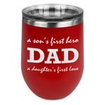 Father's Day Quotes & Sayings Stemless Stainless Steel Wine Tumbler - Red - Double Sided