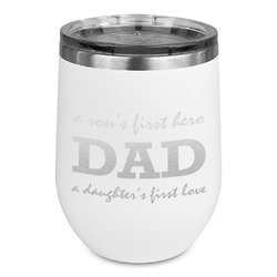 Father's Day Quotes & Sayings Stemless Stainless Steel Wine Tumbler - White - Single Sided