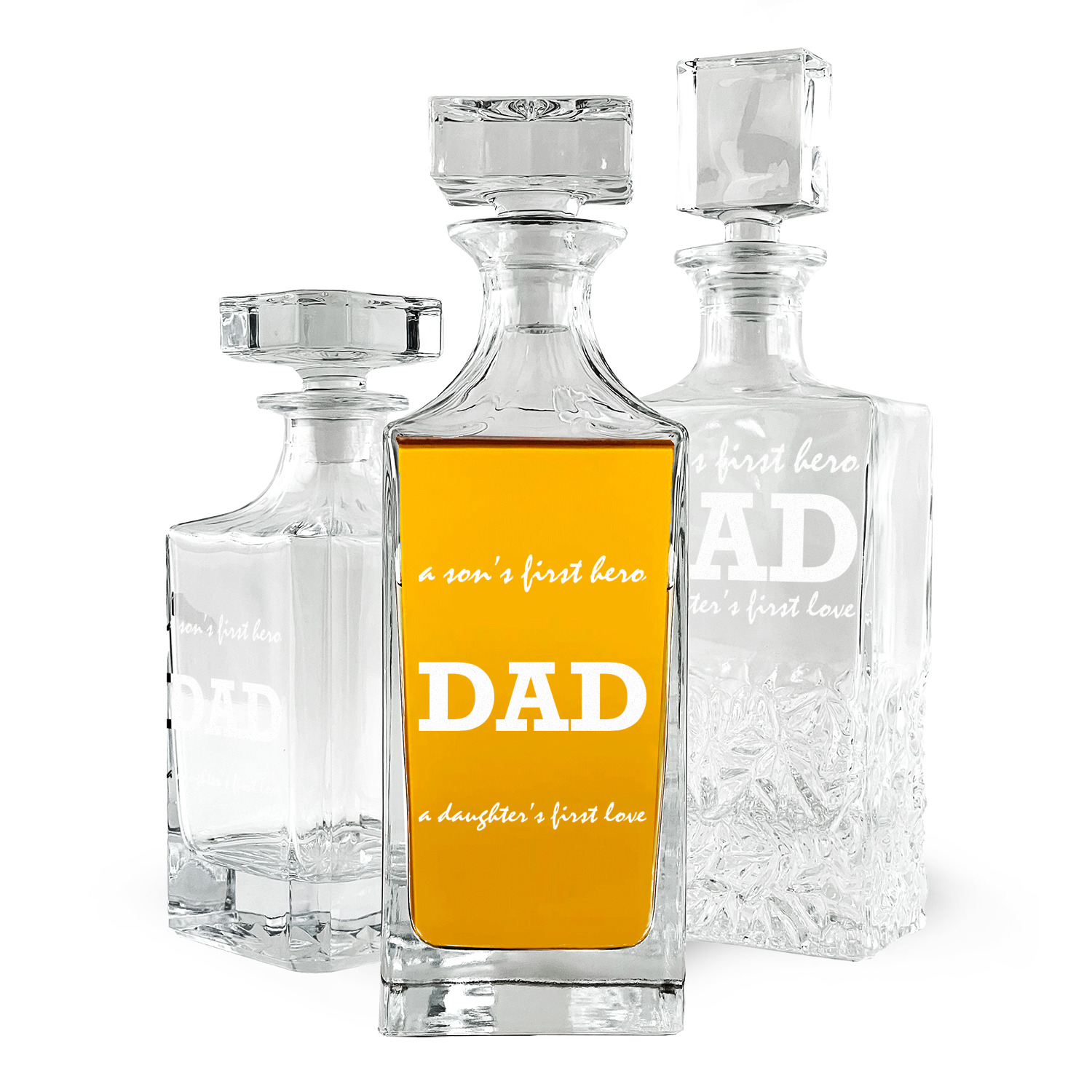 Fathers Day orders Decanter Set with Fathers Day Quote - Unique Gift for Fathers Day - Present for Dad Who Likes Whiskey, Bourbon, etc