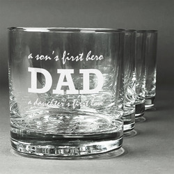 Father's Day Quotes & Sayings Whiskey Glasses (Set of 4) (Personalized)