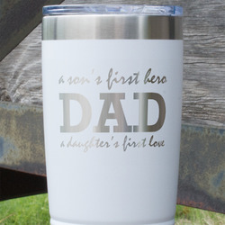 Father's Day Quotes & Sayings 20 oz Stainless Steel Tumbler - White - Double Sided