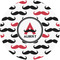 Mustache Print 1" Multipurpose Round Labels - Single Sticker