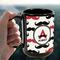 Mustache Print 15oz. Black Mug - LIFESTYLE