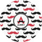 Mustache Print 2" Multipurpose Round Labels - Single Sticker