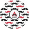 Mustache Print 3" Multipurpose Round Labels - Single Sticker