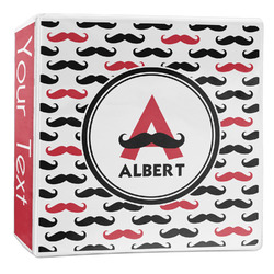 Mustache Print 3-Ring Binder - 2 inch (Personalized)