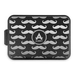 Mustache Print Aluminum Baking Pan with Black Lid (Personalized)