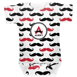 Mustache Print Baby Bodysuit 6-12 (Personalized)
