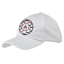 Mustache Print Baseball Cap - White (Personalized)