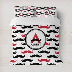 Mustache Print Duvet Cover Set - Full / Queen (Personalized)