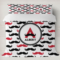 Mustache Print Duvet Cover Set - King (Personalized)