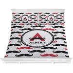 Mustache Print Comforter Set - King (Personalized)