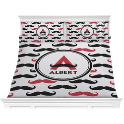 Mustache Print Comforter Set - King (Personalized)