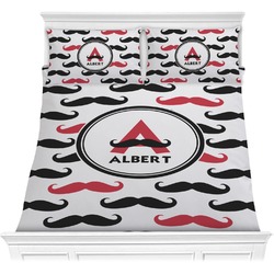 Mustache Print Comforter Set - Full / Queen (Personalized)
