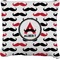 Mustache Print Burlap Pillow 24"