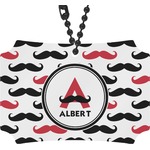 Mustache Print Rear View Mirror Ornament (Personalized)