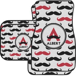 Mustache Print Car Floor Mats Set - 2 Front & 2 Back (Personalized)