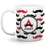 Mustache Print 20 Oz Coffee Mug - White (Personalized)